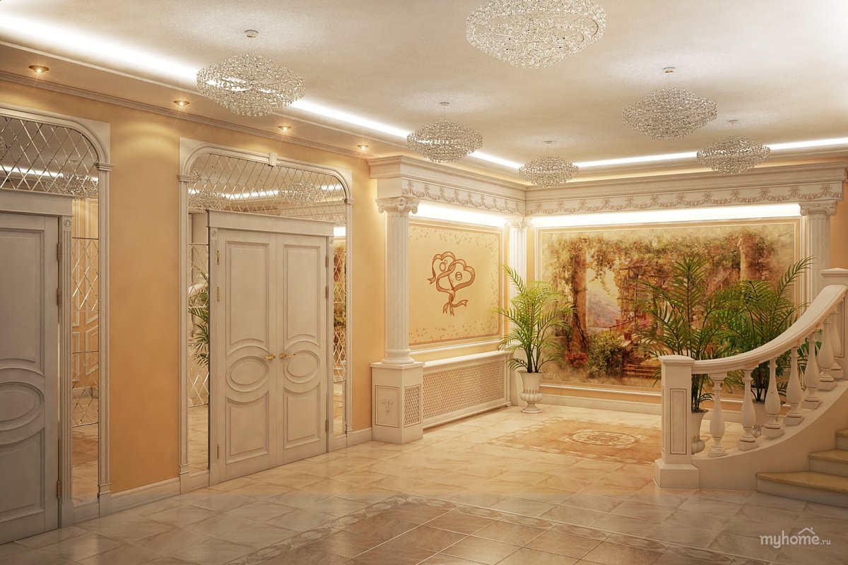 Красивая отделка холла