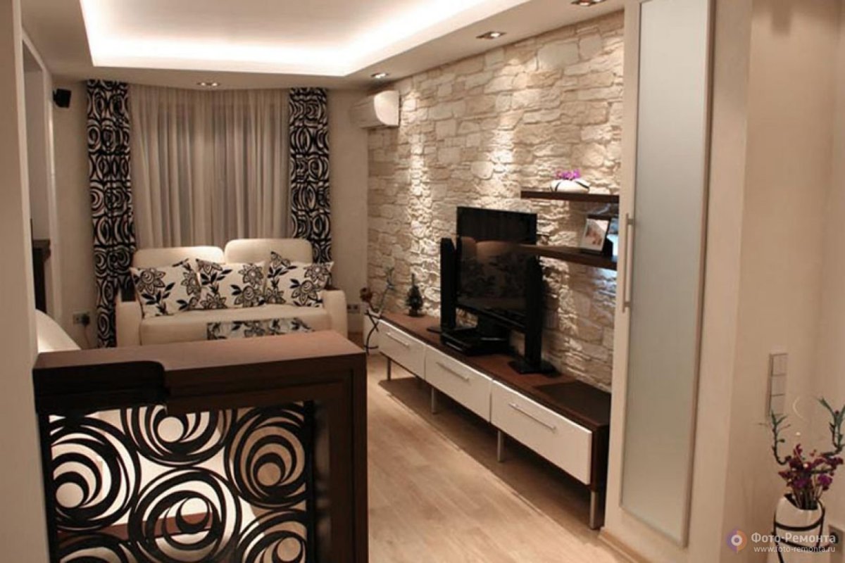 Современные обои для зала в хрущёвке