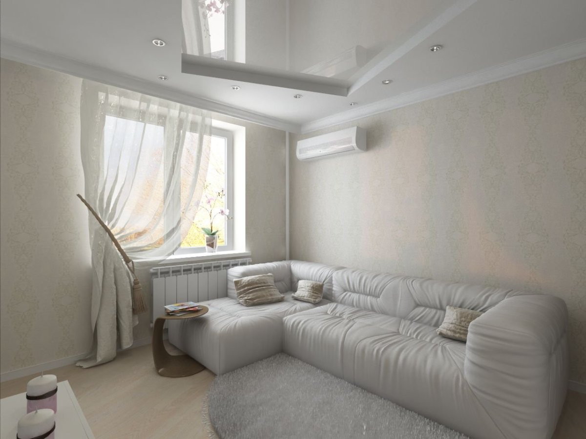 Светлый зал в хрущевке