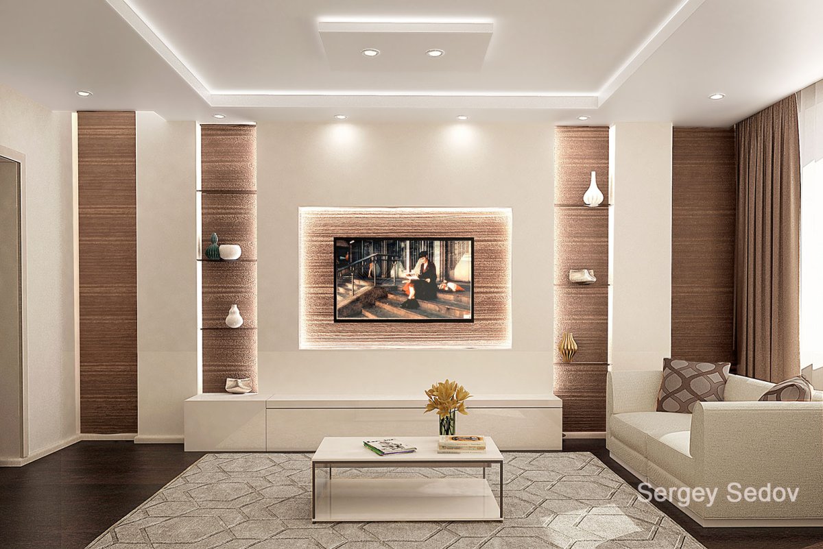 Гостиная в кофейных тонах