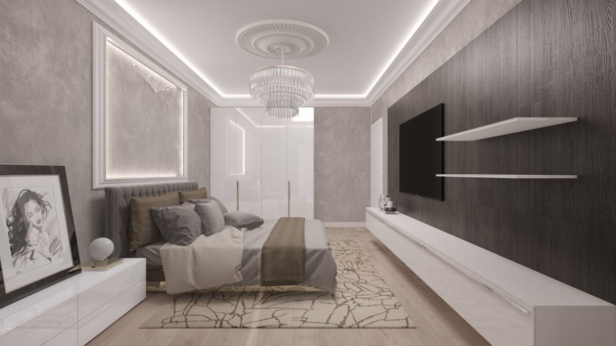 Дизайн интерьера в кофейно белых тонах