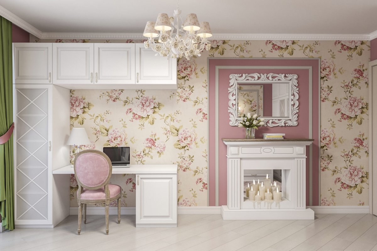 Обои в стиле Прованс для гостиной