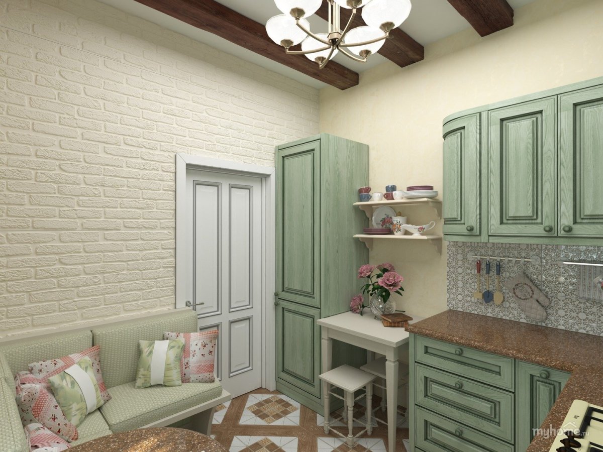 Гостиная с обоями в цветочек