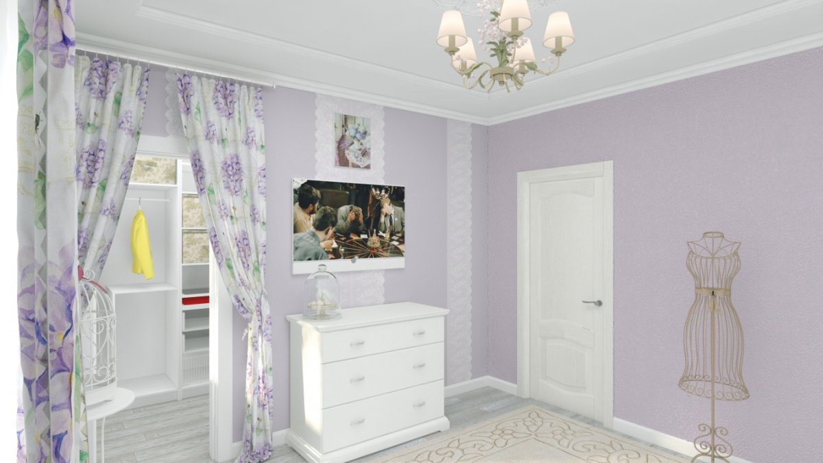 Фотообои в мансардной комнате