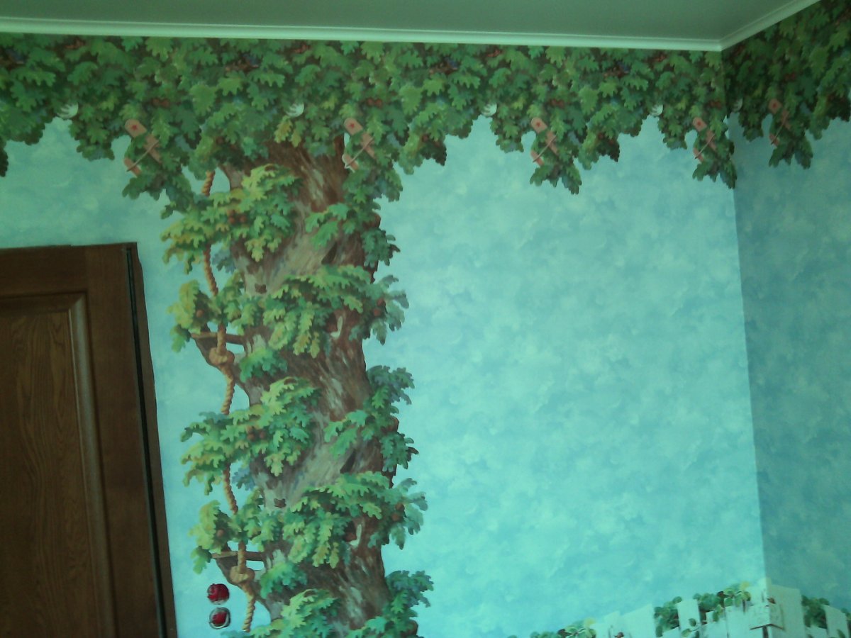 Оклеивание обоями арку