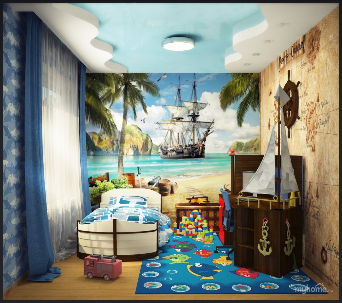 Фотообои пиратский корабль