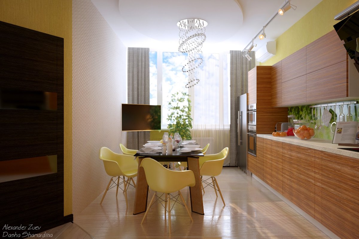 Кухня кофейного цвета