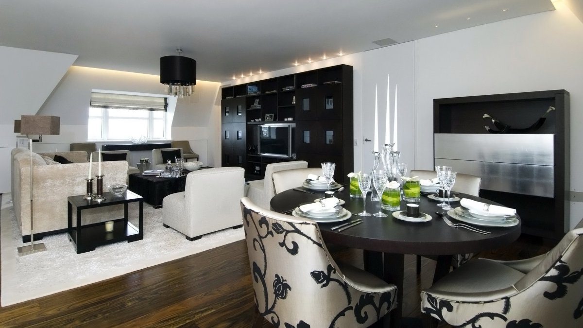 Кухня гостиная со столом