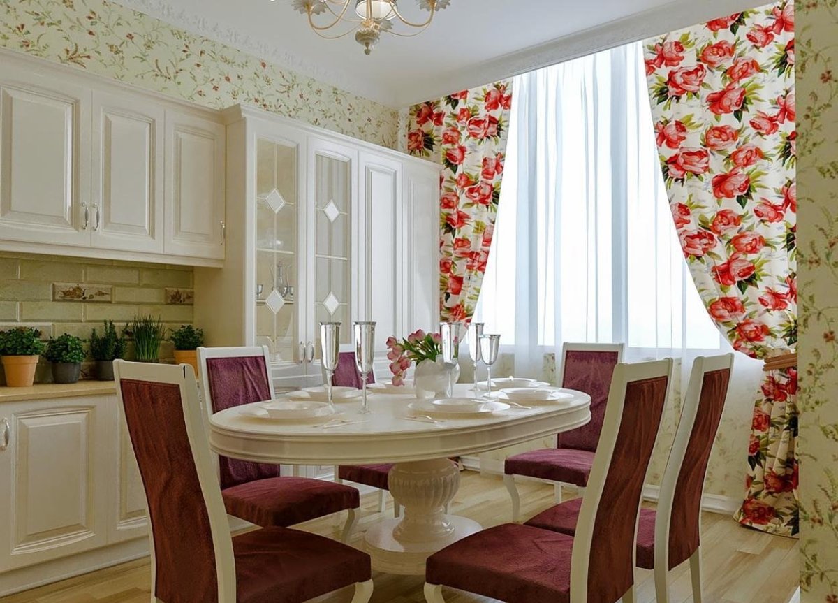 Римские шторы Прованс на кухню