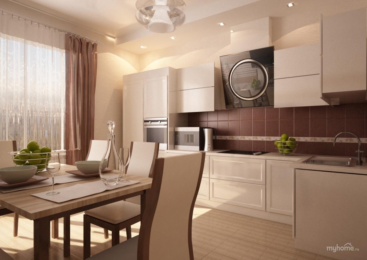 Кухня в коричневом цвете