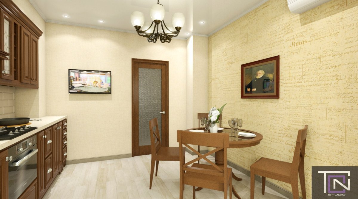 Кухня в бежевых тонах