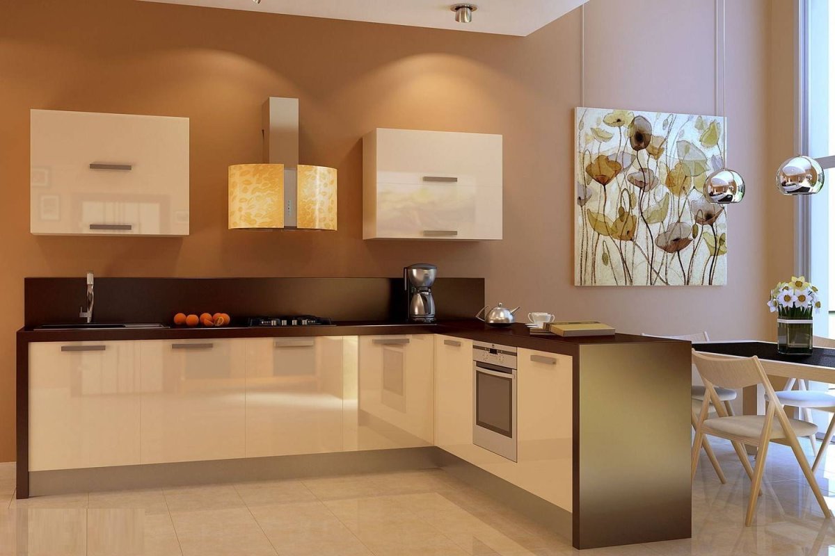 Обои для кухни-гостиной