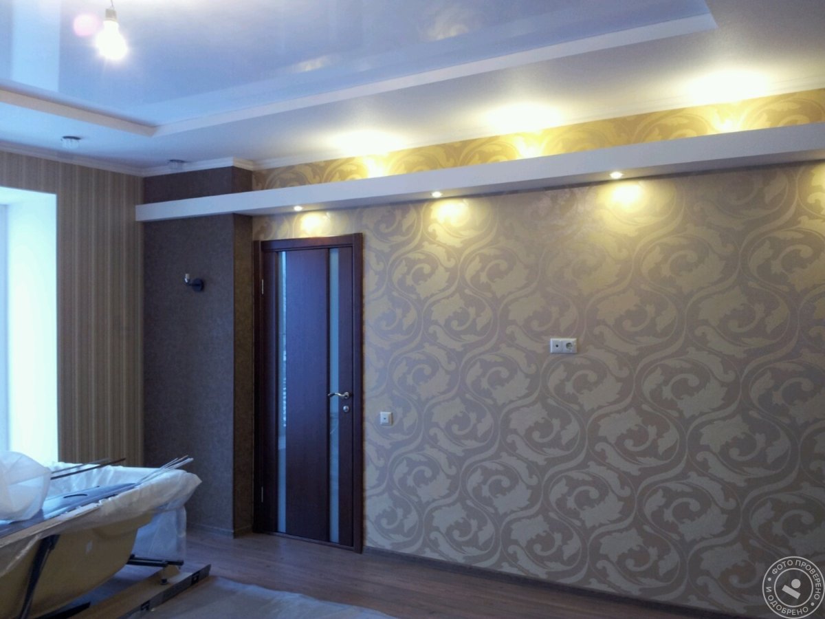 Обои на потолок из гипсокартона