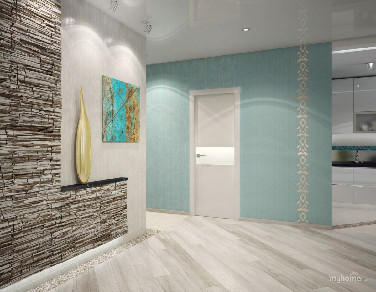 Бирюзовый цвет в интерьере прихожей