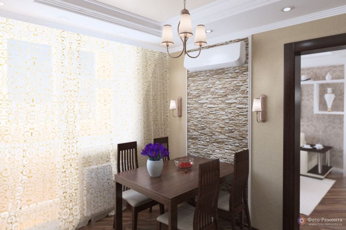 Отделка обеденной зоны на кухне в хрущевке