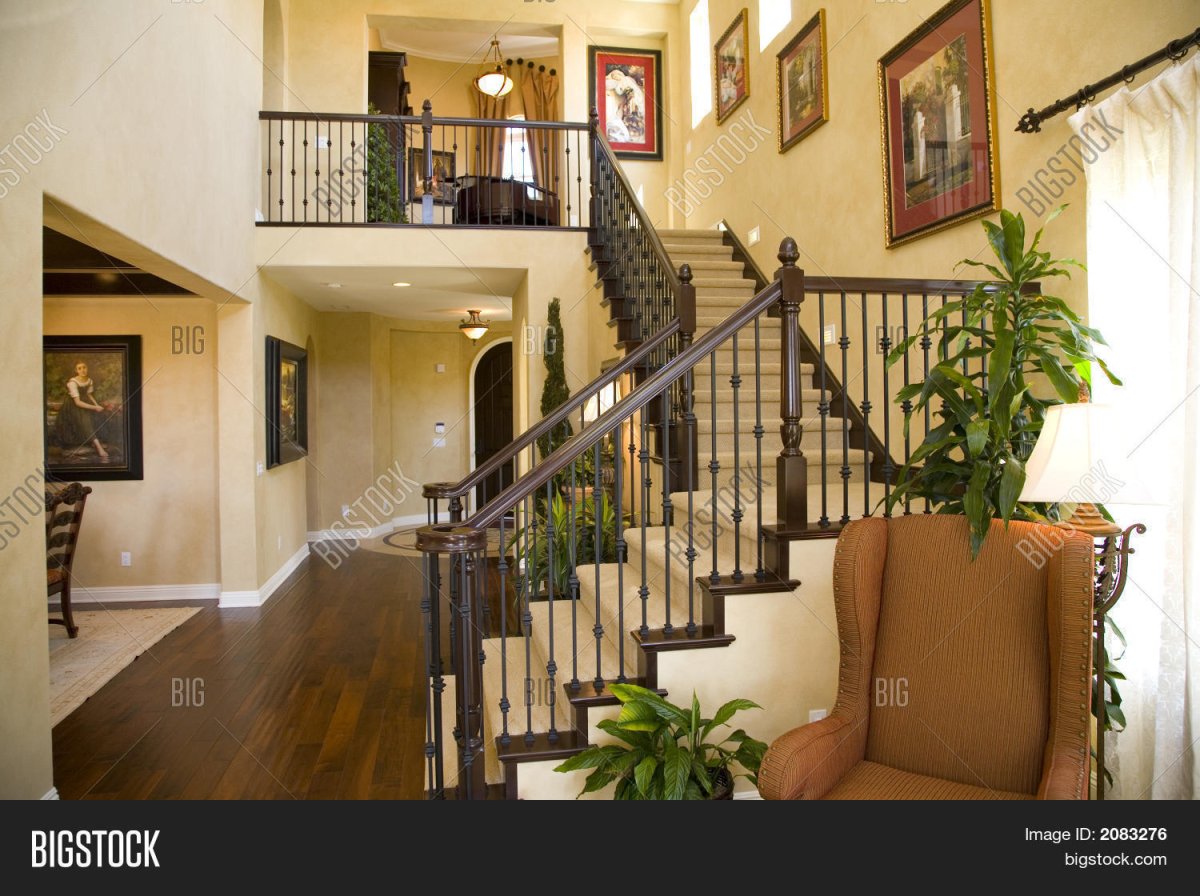 Цветы в доме возле лестницы