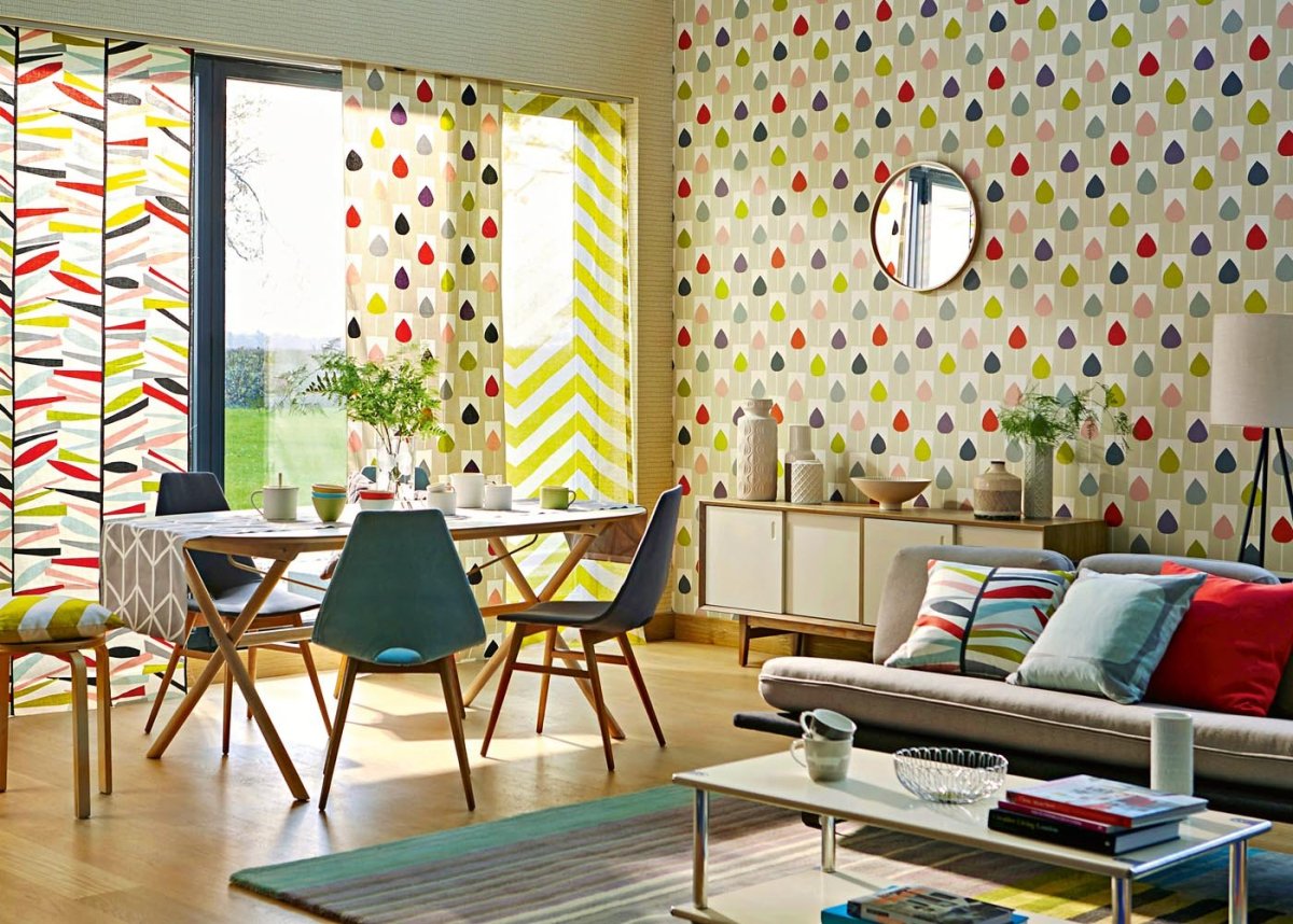 Кухонные обои в интерьере