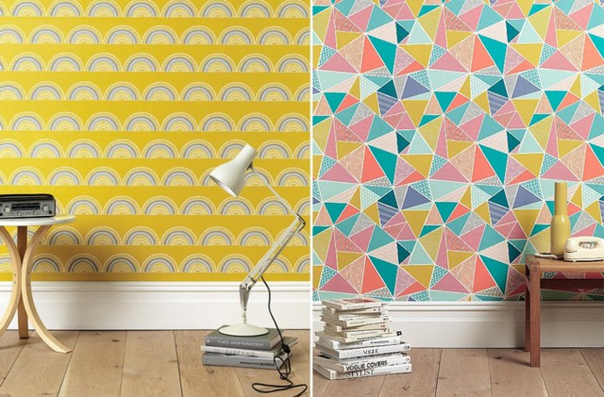 Настенные обои в стиле 70х