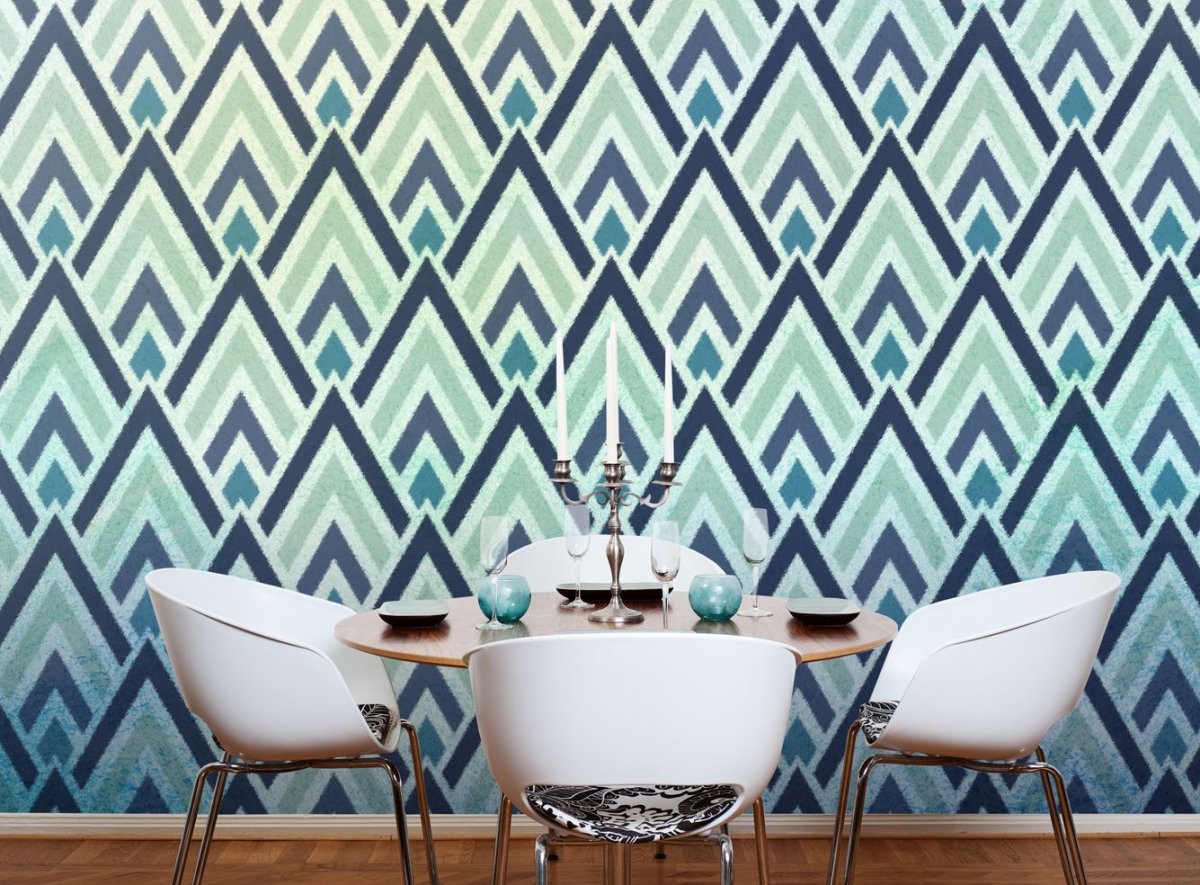 Окрашивание стен на кухне геометрия