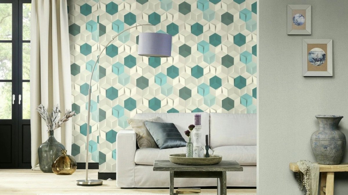 Вертикальные обои на кухне