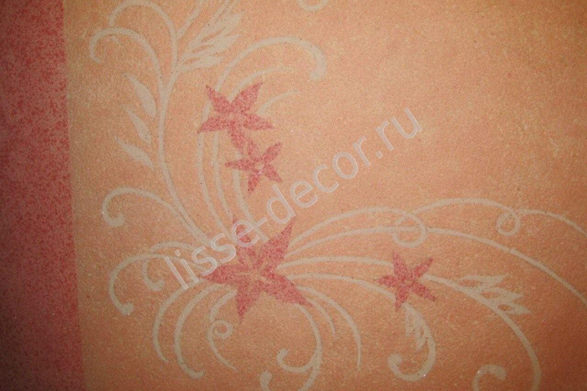 Вензеля на стенах жидкими обоями