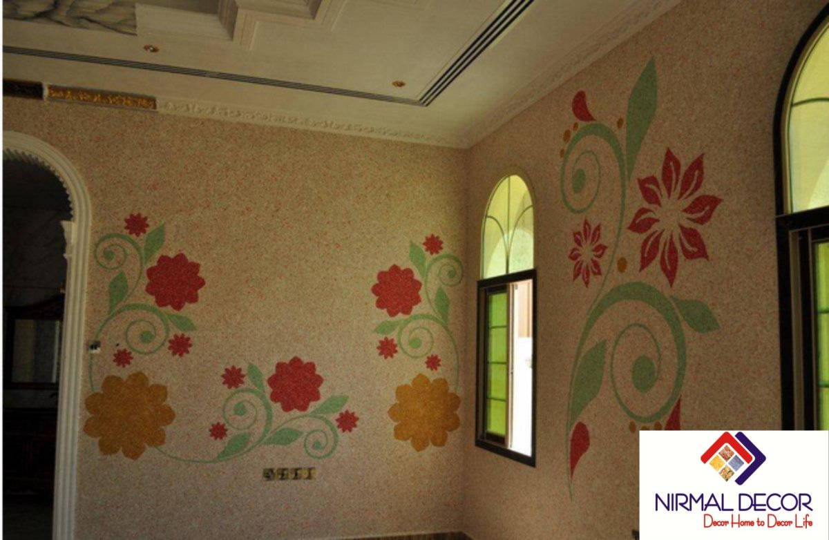 Декор стен жидкими обоями