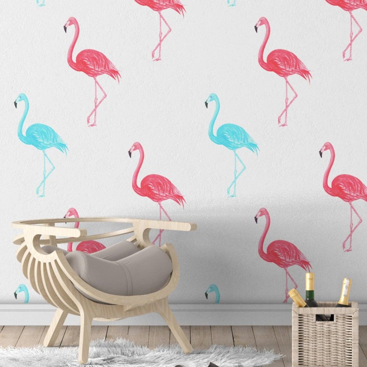 Детские обои с Фламинго