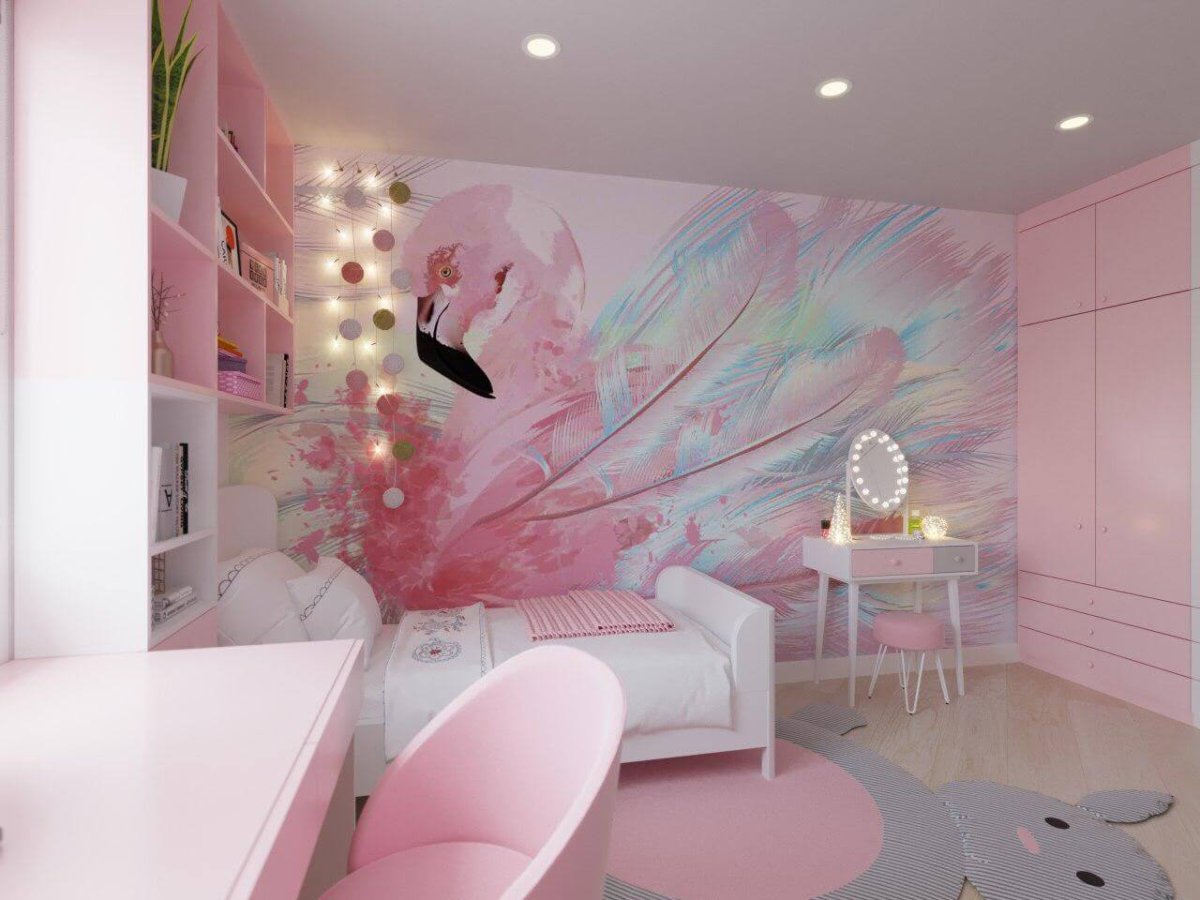 Розовый Фламинго в интерьере