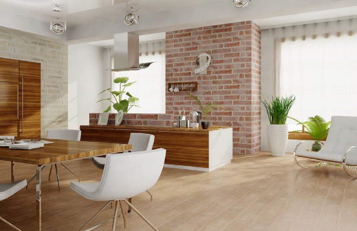 Плитка кабанчик в интерьере кухни Прованс