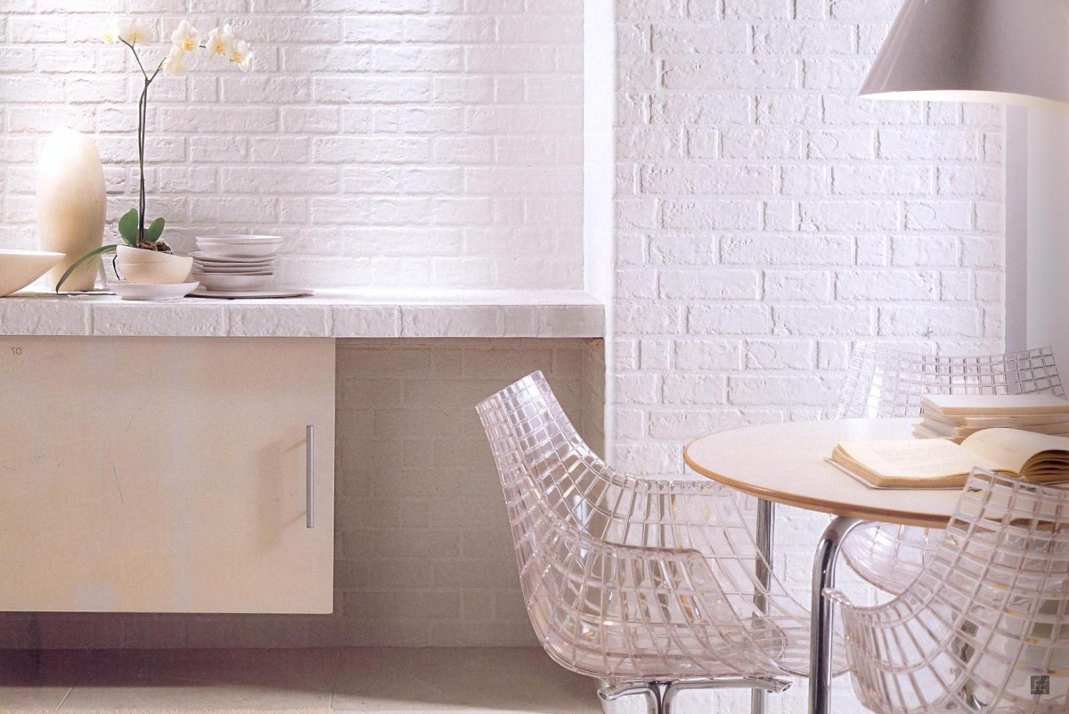 Клинкерный кирпич на кухне