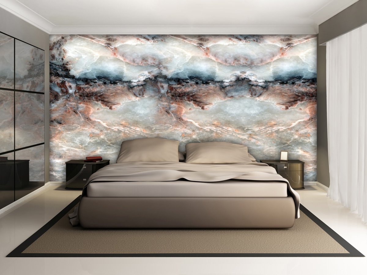 Интерьеры детской с фотообоями под мрамор