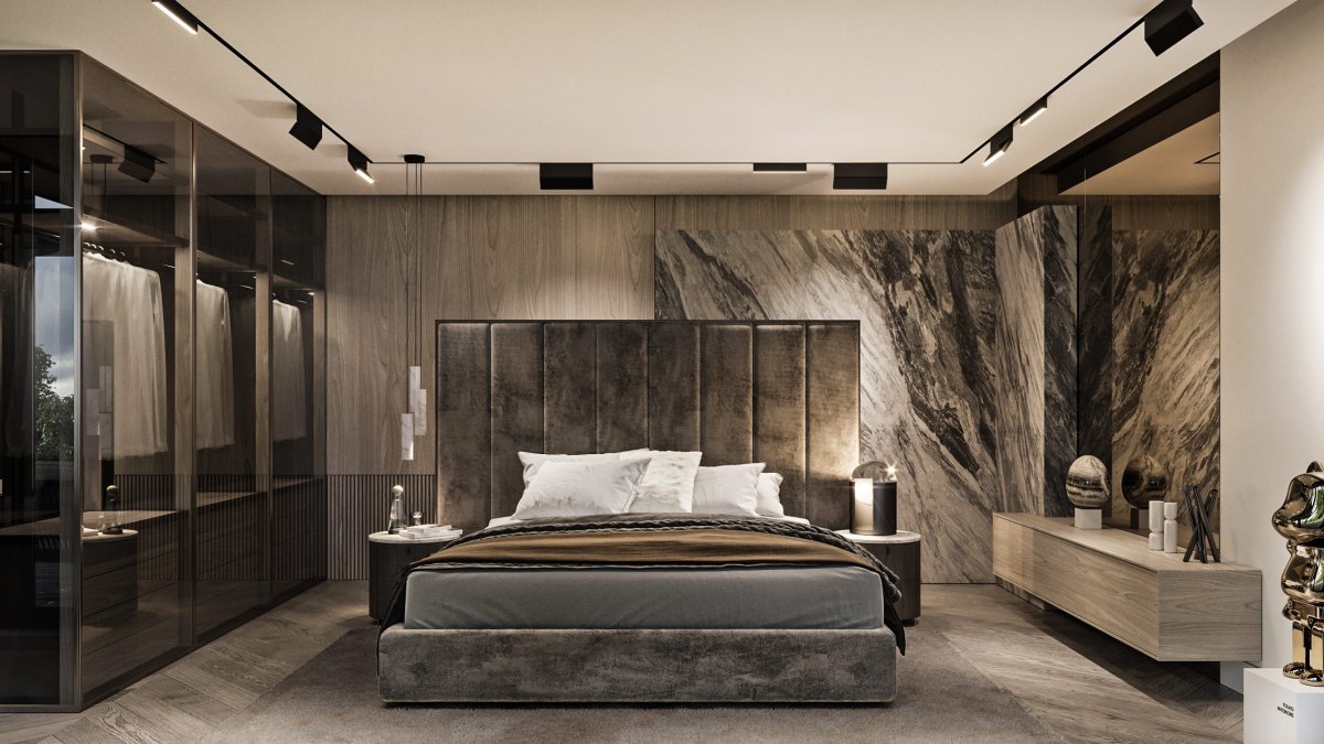 Мрамор в спальне