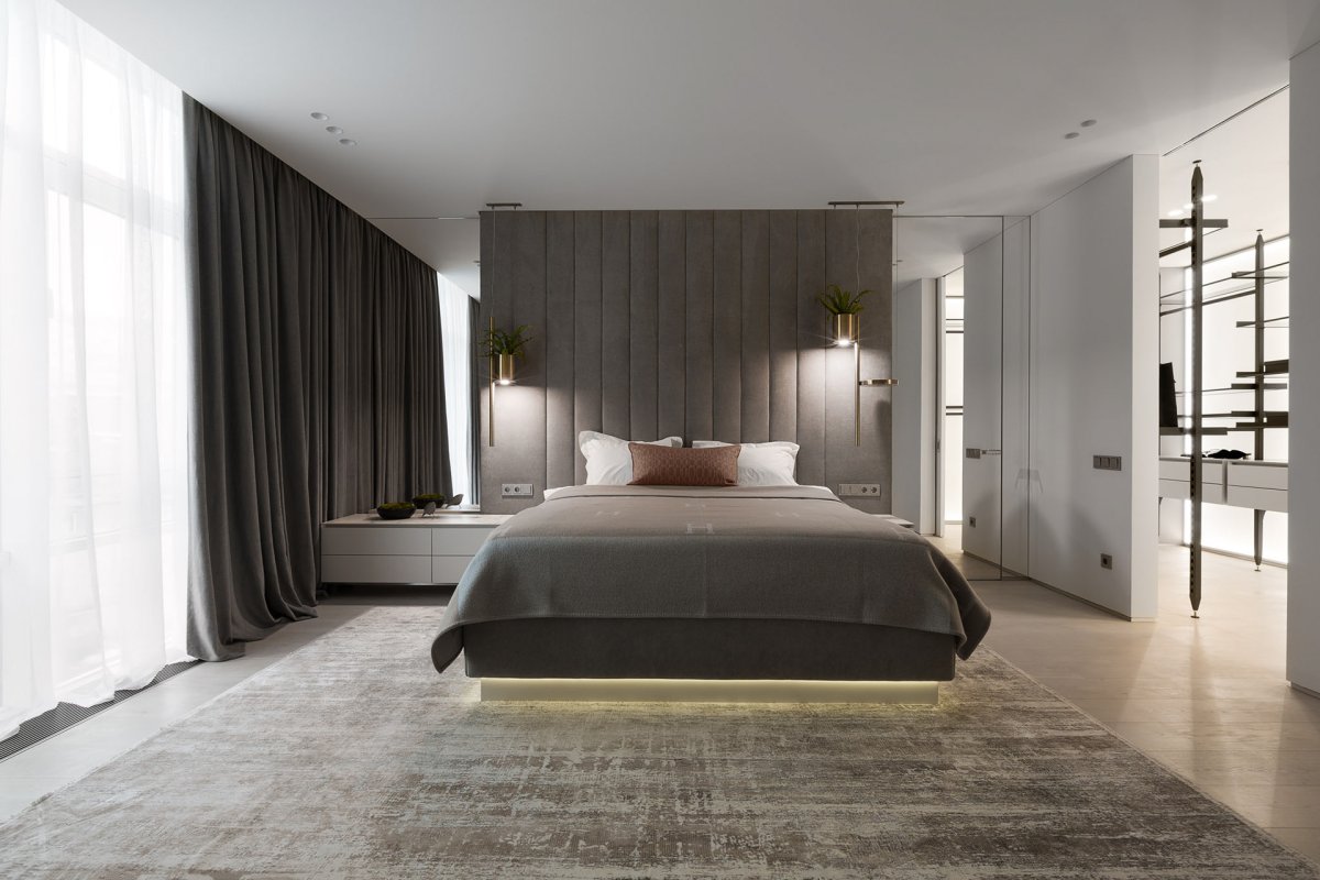 Спальня мрамор и дерево