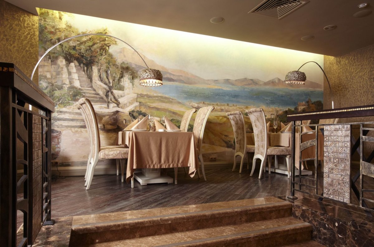 Фрески в интерьере кафе