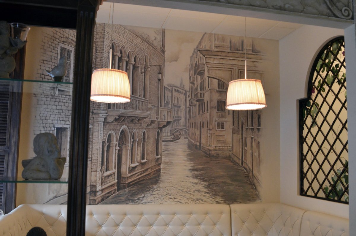 Фреска на стену в кухню