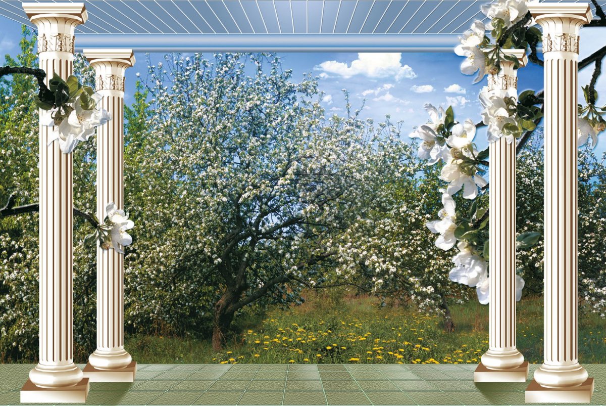 Колонна с цветами