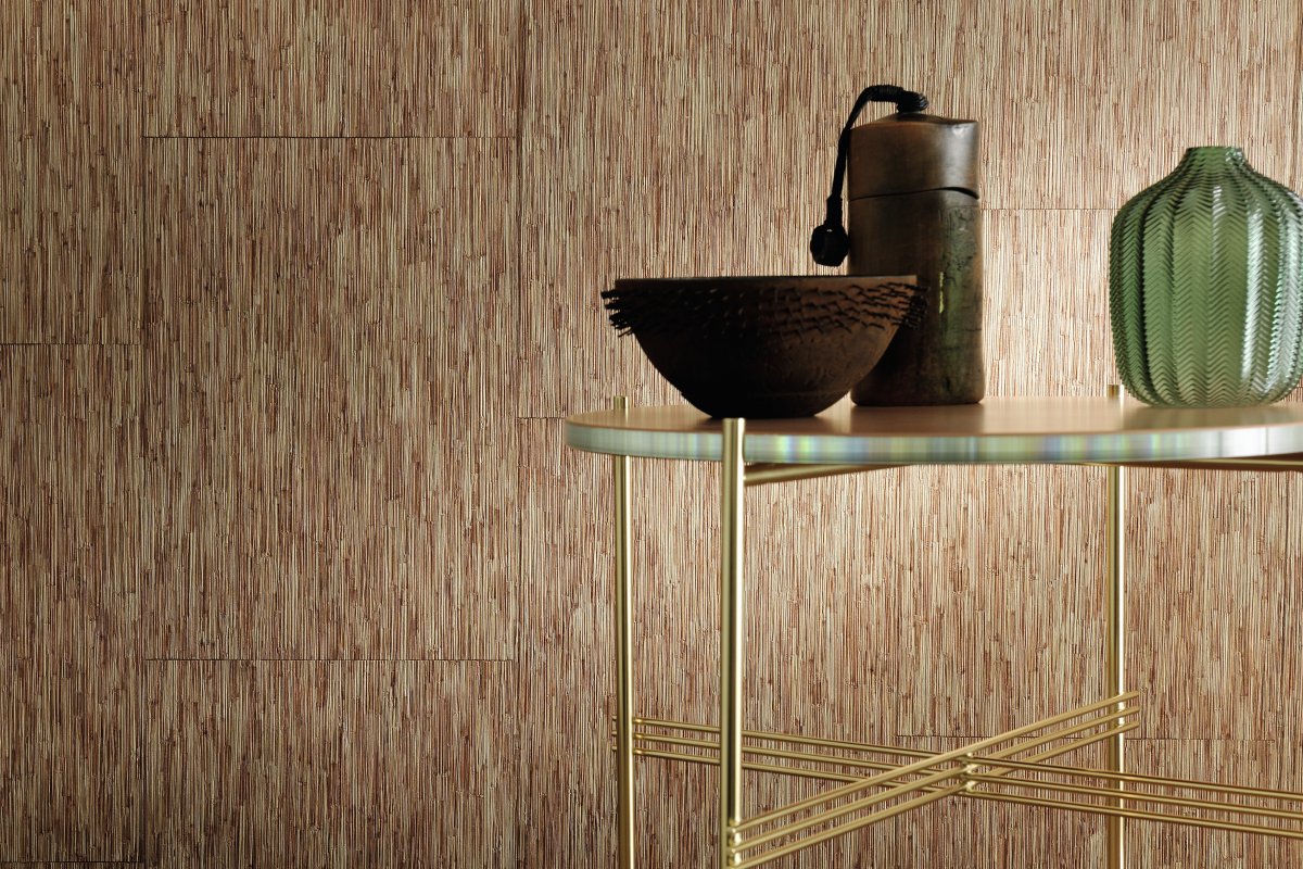 Обои солома в интерьере