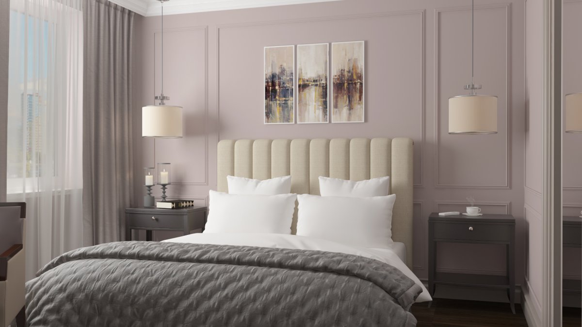 Спальня в бежево-коричневых тонах