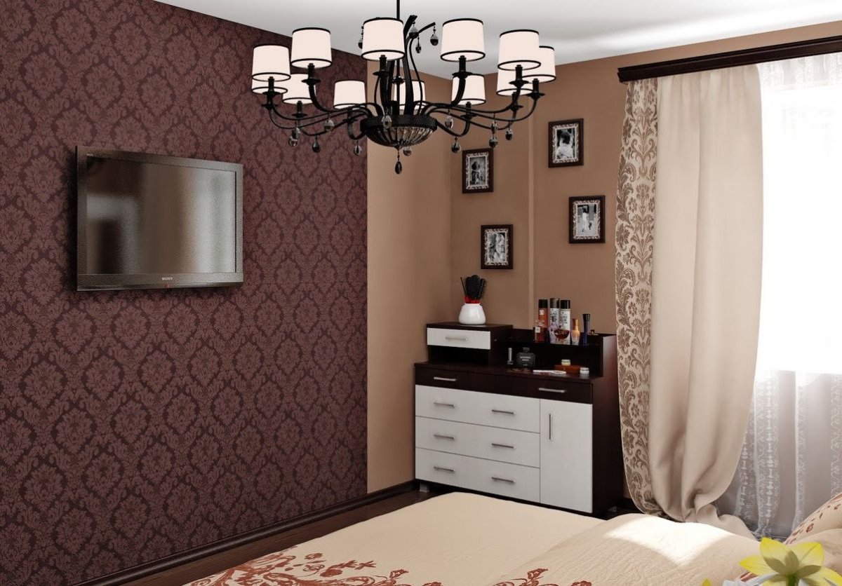 Спальня в бежево кофейных тонах