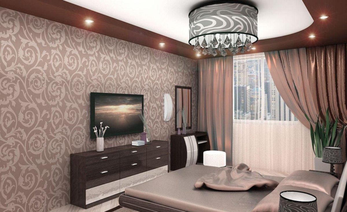 Обои коричневые с бежевыми