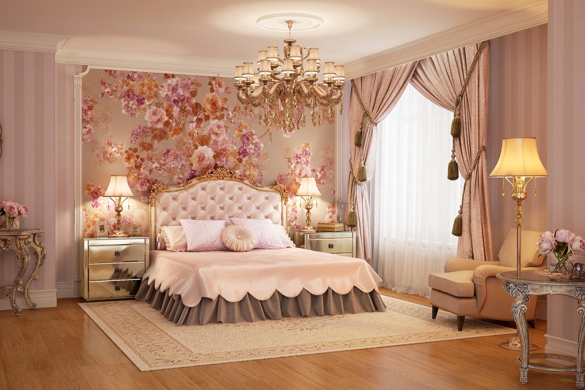 Фотообои с цветами на стену в спальню