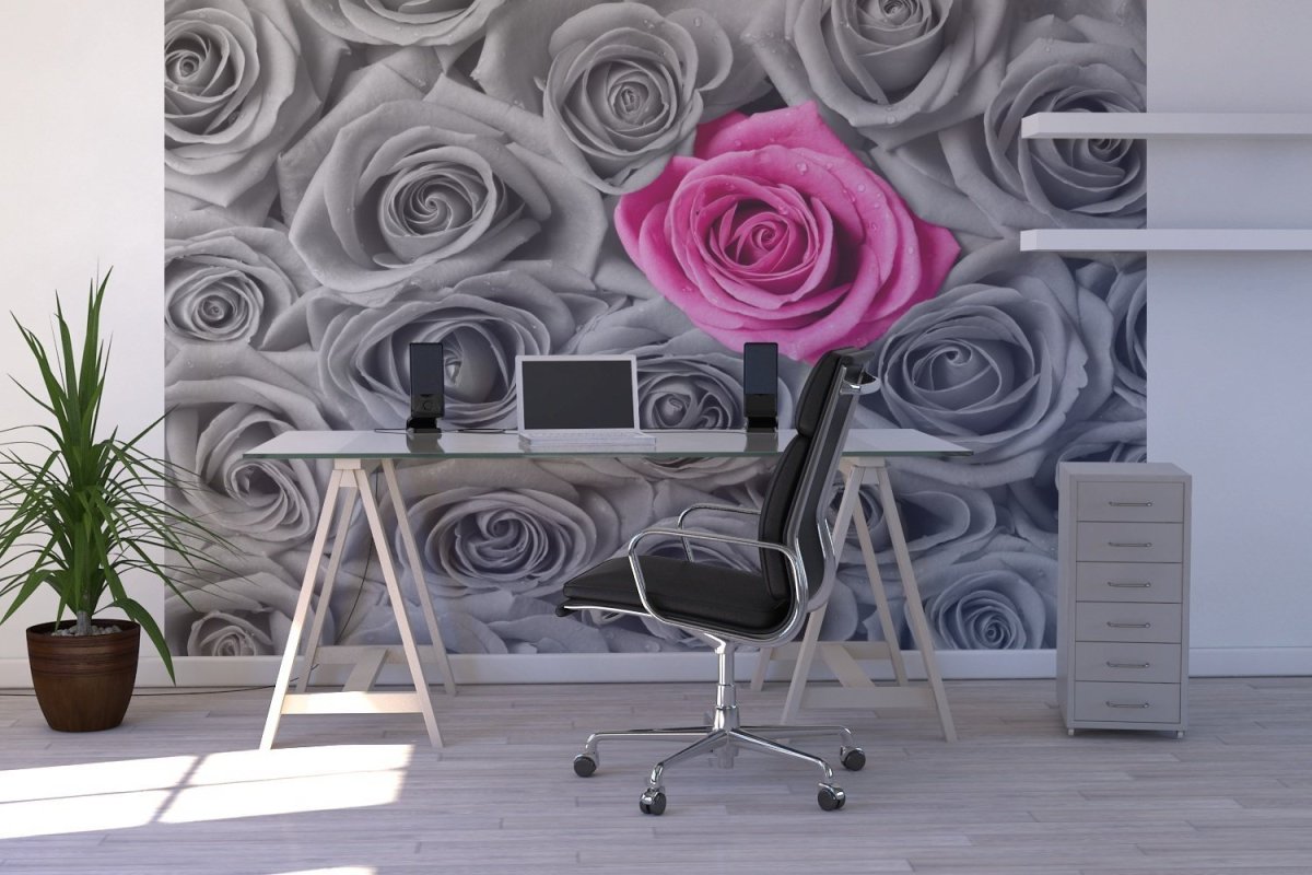 Фотообои роза в интерьере