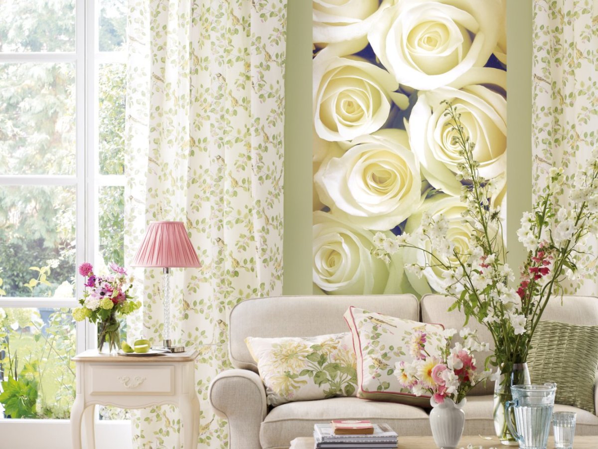 Розы бежевые в интерьере