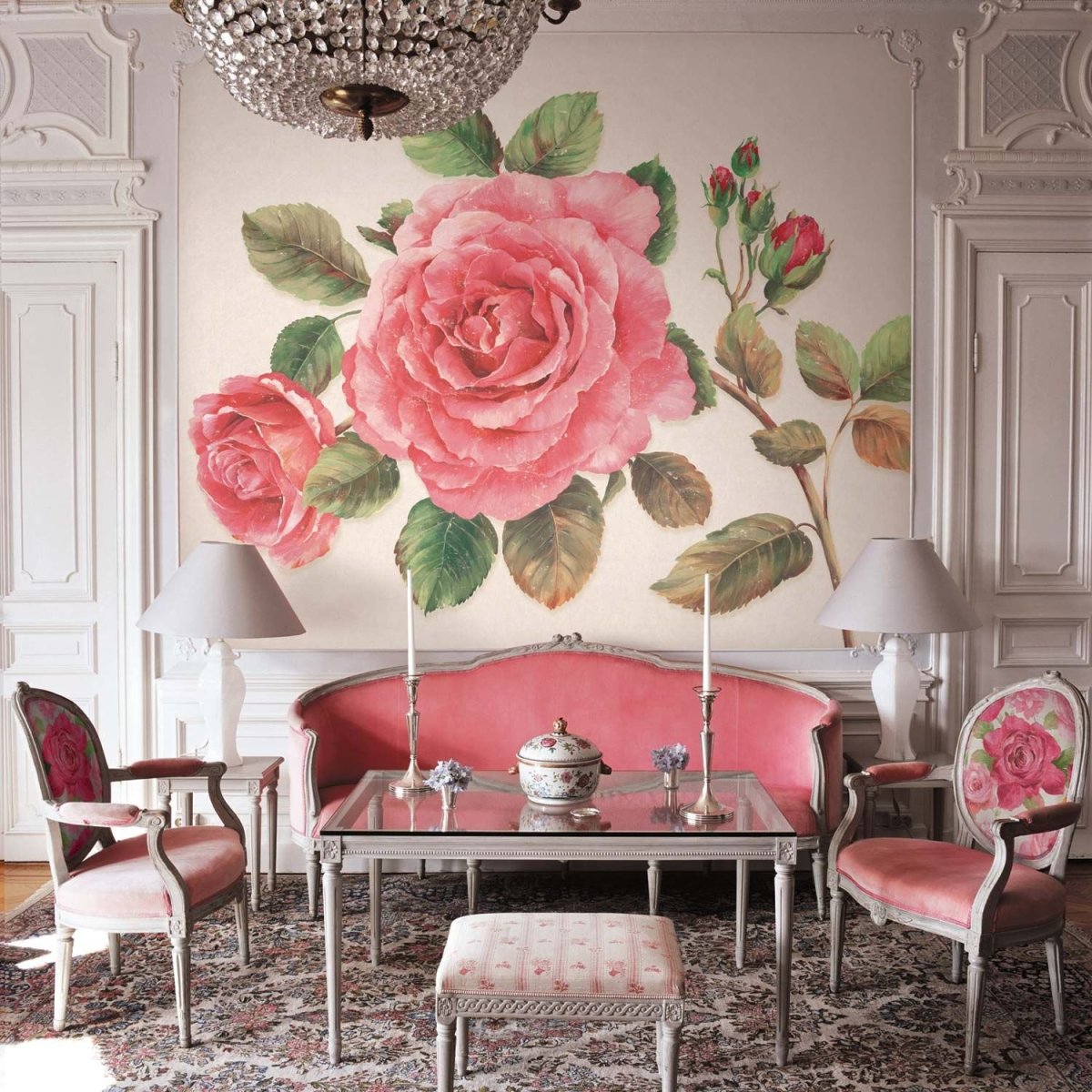 Фотообои роза в интерьере