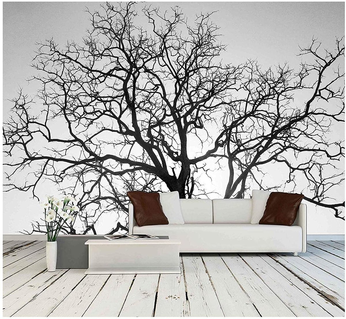 Черное дерево на стене