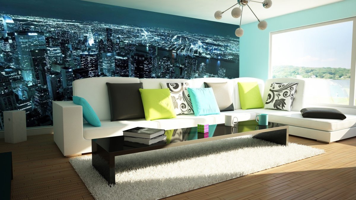 Фотообои интерьер в гостиной