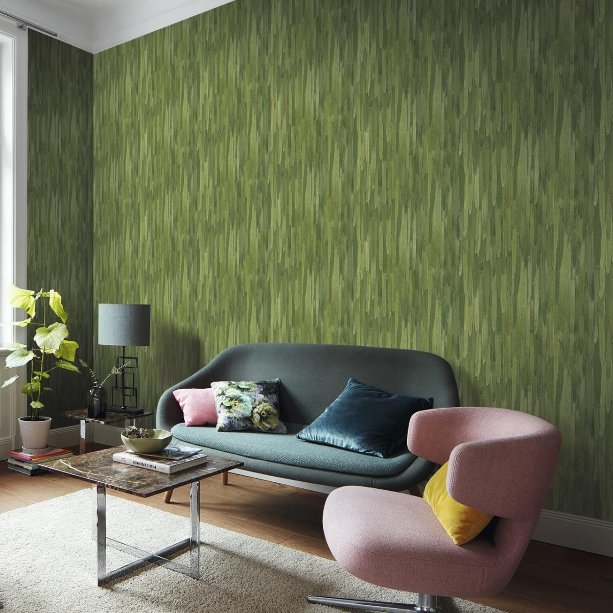 Гостиная в зеленых тонах