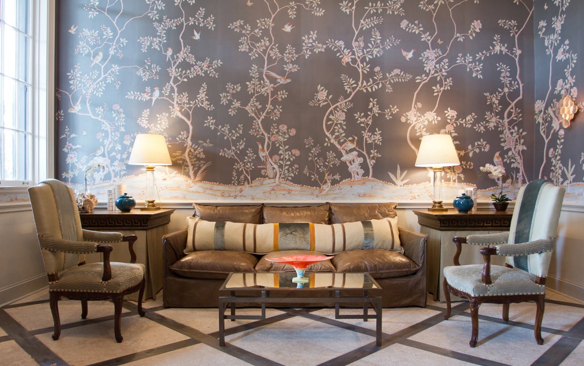 Современные обои в гостиную