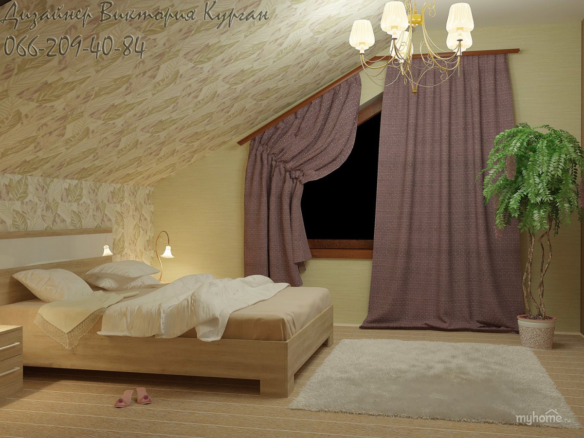 Шторы для спален мансарды