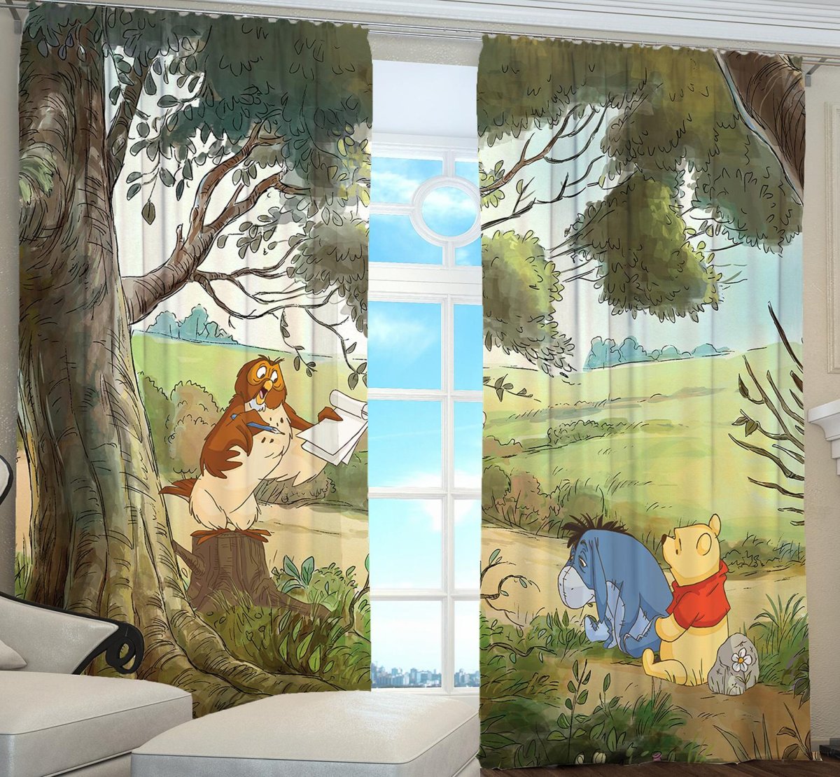 Винни пух на стене в детской комнате